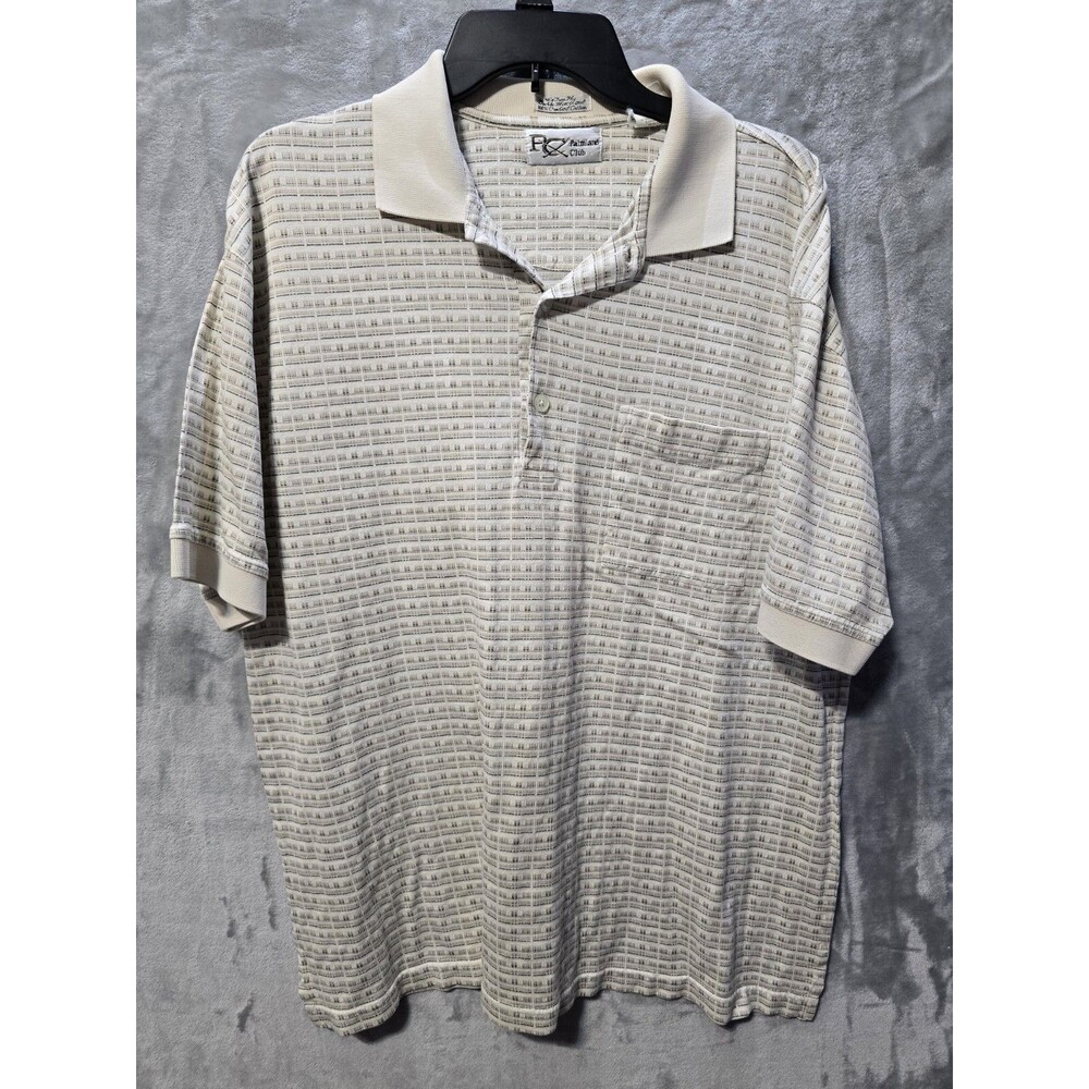 VINTAGE Palmland Club Shirt Mens Large* Polo Golf Multicolor Striped Classic 90s